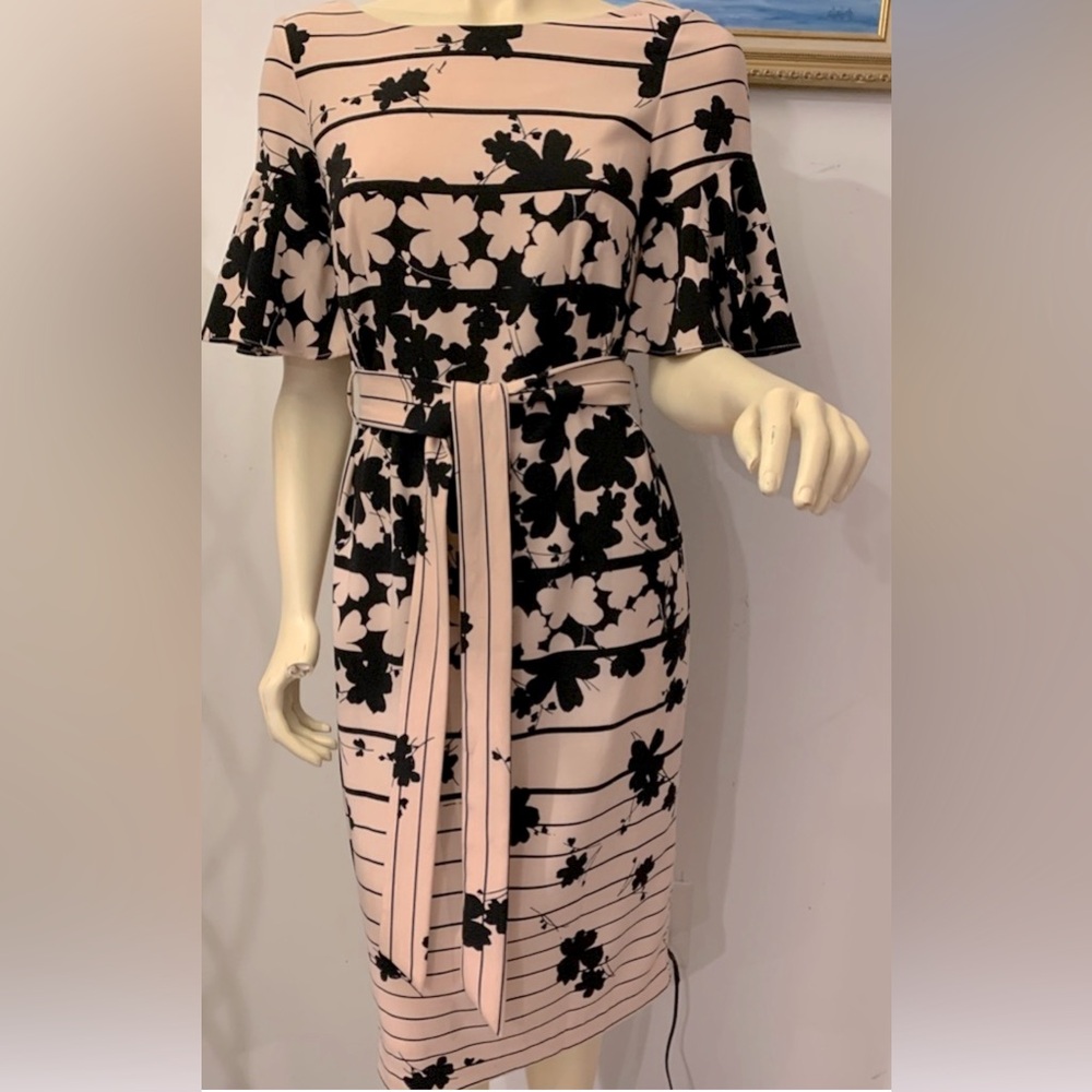 Gabby Skye Floral Pink and Black Dress Sz 8